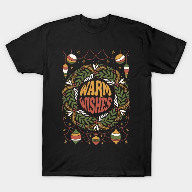 Warm Christmas Wishes T-Shirt by JunkyDotCom
